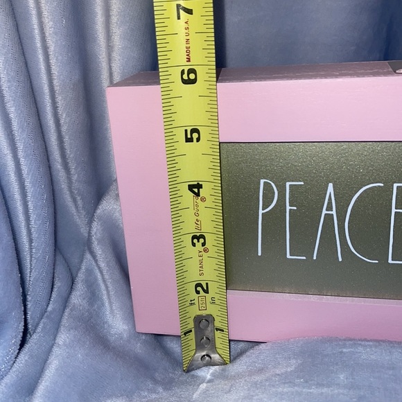 Rae Dunn “Peace. Love. Joy.” Wood Pink/Gold Sign - Picture 4 of 9